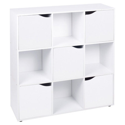 9 Cube Wooden Bookcase Shelving Display Shelves Storage Unit Wood Shelf Door from B&Q