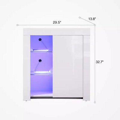  - White High Gloss Sideboard With Led Lights