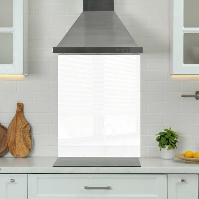 Choose Your Print Premium 60 X 75Cm White 6mm Glass Toughened Kitchen SplashbackHeat Resistant Polished Edges from B&Q
