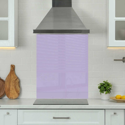 Choose Your Print Premium 60 X 75Cm Purple 6mm Glass Toughened Kitchen SplashbackHeat Resistant Polished Edges from B&Q