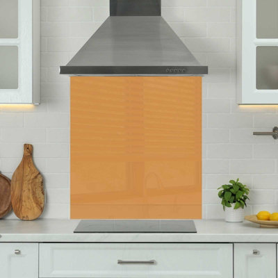 Choose Your Print Premium 90 X 75Cm Orange 6mm Glass Toughened Kitchen SplashbackHeat Resistant Polished Edges from B&Q