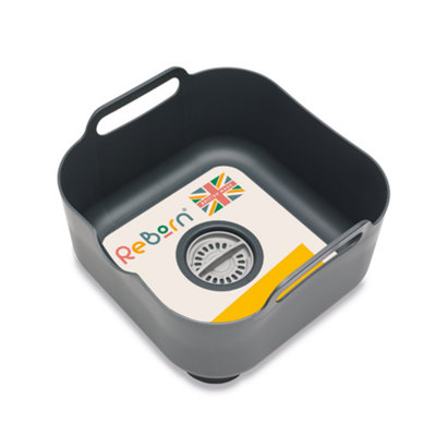 ReBorn® Reborn Recycled Washing Up BowlDark Grey Kitchen Dish Wash & Drain9 Litres CapacityMade In The Uk from B&Q