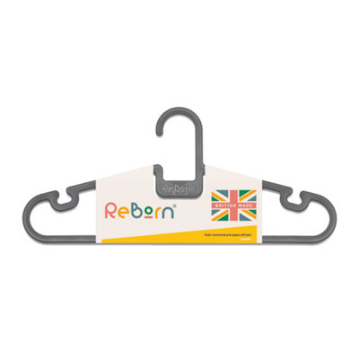 Reborn® Reborn Recycled Coat Hangers (Pack Of 5) - Clothing & Wardrobe Storage - Made In The Uk From 100% Recycled Materials
