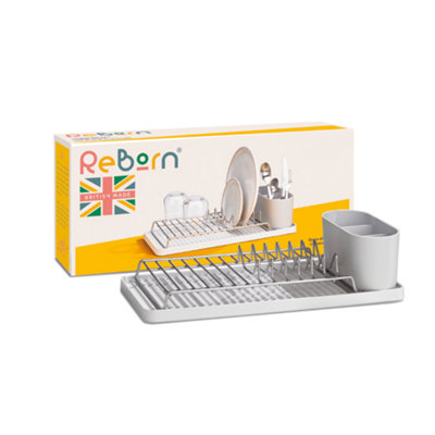 ReBorn® Reborn Recycled Compact Draining RackStone Kitchen Dish DrainerHolds Up To 6 PlatesMade In The Uk from B&Q