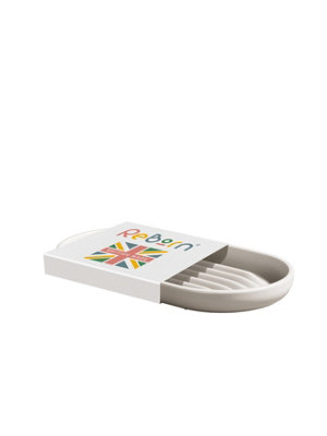 ReBorn® Reborn Recycled Soap Dish -Stone Bathroom Soap HolderWith Ridge EdgesMade In The Uk from B&Q