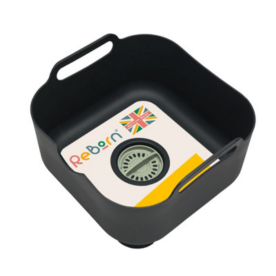 ReBorn® Reborn Recycled Washing Up BowlCharcoal Grey & Green Kitchen Dish Wash & Drain9 Litres CapacityMade In The Uk from B&Q