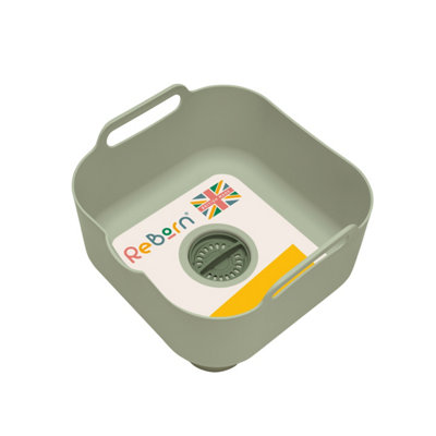 ReBorn® Reborn Recycled Washing Up BowlSage Green Kitchen Dish Wash & Drain9 Litres CapacityMade In The Uk from B&Q