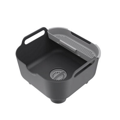 ReBorn® Reborn Recycled Washing Up Bowl ProDark Grey Kitchen Dish Wash & Drain9 Litres CapacityMade In The Uk from B&Q