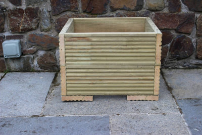 Wooden Decking Garden  Planter Tub For FlowersHerbsShrubs 45Cm X 45Cm X 33Cm High from B&Q