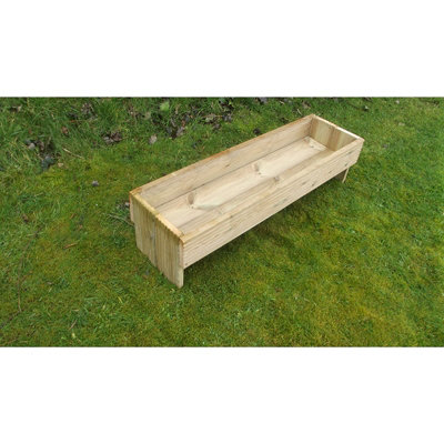 Garden Troughs and Planters Wide Wooden Raised Decking Garden Trough Planter 35Cm Wide X 30Cm High80Cm from B&Q