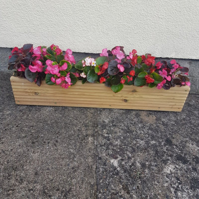 Garden Troughs and Planters Wooden Decking  Wooden Garden Window Box Planter 15Cm X 17.5Cm100Cm from B&Q