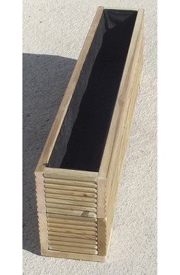 Garden Troughs and Planters Narrow Wooden Decking Garden Planter 20Cm Wide X 33Cm High120Cm from B&Q