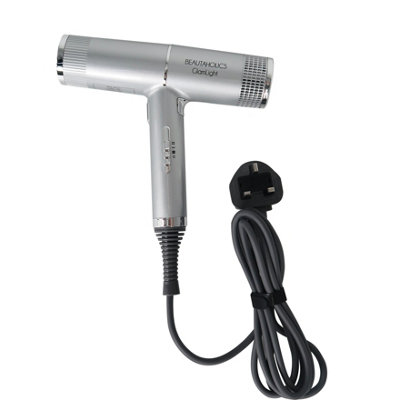 Beautaholics Glamlight Silver Lightweight Blue Light Hair Dryer 250G from B&Q