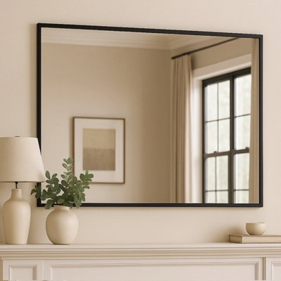 Jōbū Jobu HomeTakaraBlack Metal Rectangle Mirror120Cm X 95Cm from B&Q
