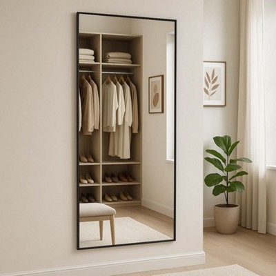 Jōbū Jobu HomeTakaraFull Length Leaner Black Metal Rectangle Mirror180Cm X 90Cm from B&Q