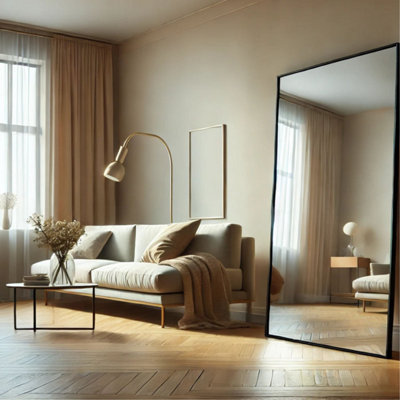 Jōbū Jobu HomeTakaraFull Length Black Metal Rectangle Mirror180Cm X 105Cm from B&Q