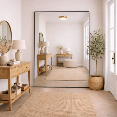Jōbū Jobu HomeTakaraFull Length Leaner Black Metal Rectangle Mirror200Cm X 120Cm from B&Q