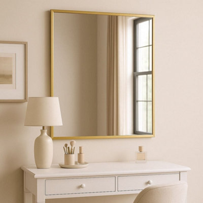 Jōbū Jobu HomeTakaraGold Metal Rectangle Mirror120Cm X 95Cm from B&Q