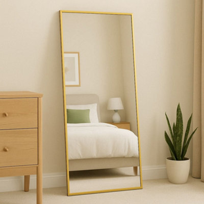 Jōbū Jobu HomeTakaraFull Length Leaner Gold Metal Rectangle Mirror180Cm X 90Cm from B&Q