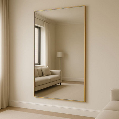Jōbū Jobu HomeTakaraFull Length Gold Metal Rectangle Mirror180Cm X 105Cm from B&Q