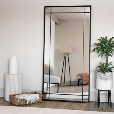 Jōbū Jobu HomeAimiFull Length Black Metal Rectangle Window Mirror180Cm X 90Cm from B&Q