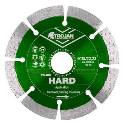 Trojan Construction Products Trojan Plus Hard Diamond Blade 115mm/4.5" X 22.23 from B&Q
