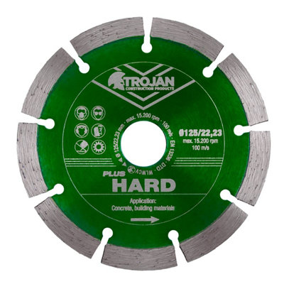 Trojan Construction Products Trojan Plus Hard Diamond Blade 125mm/5" X 22.23 from B&Q