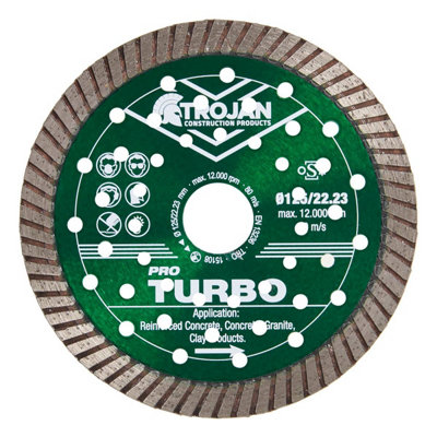 Trojan Construction Products Trojan Pro Turbo Diamond Blades 125mm/5" X 22.23 from B&Q
