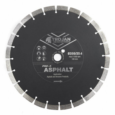 Trojan Construction Products Trojan Pro-X Asphalt Diamond Blade 350mm/14" X 25.4 from B&Q