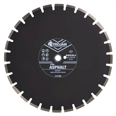 Trojan Construction Products Trojan Pro Asphalt Diamond Blade 450mm/16" X 25.4 from B&Q