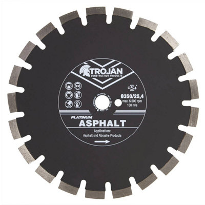 Trojan Construction Products Trojan Platinum Asphalt Diamond Blade 350mm/14" X 25.4 from B&Q