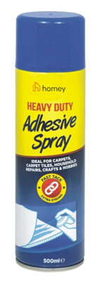 Homey Spray Glue Adhesive Contact Glue Heavy Duty Mount Diy Craft Upholstery 500Ml from B&Q