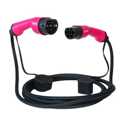 B&Q -  Charging Cable Type 2 To Type 2 Single Phase Cable 230V 7.4Kw5MPink