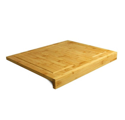 Magna Retail Counter Edge Chopping Board Wood Large Bamboo Cutting Board With Lip And Grooves Kitchen Counter Saver from B&Q