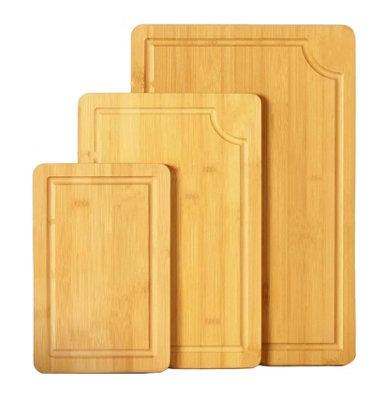 Magna Retail Bamboo Chopping Board Set Of 3 With Juice Grooves Wooden Cutting Board For Carving BreadMeatCheese Serving Platters from B&Q