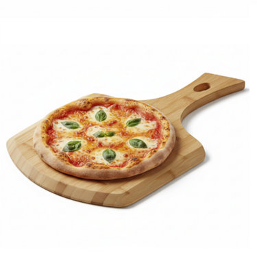 Magna Retail Wooden Pizza Peel 12" (30 Cm) Bamboo Pizza Paddle Chopping Board For Serving Charcuterie MeatsCheese & Bread from B&Q