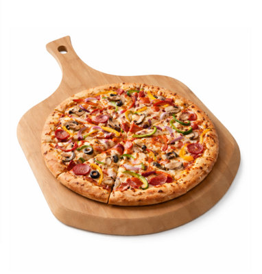 Magna Retail Wooden Pizza Peel 14" (35 Cm) Bamboo Pizza Paddle Chopping Board For Serving Charcuterie MeatsCheese & Bread from B&Q