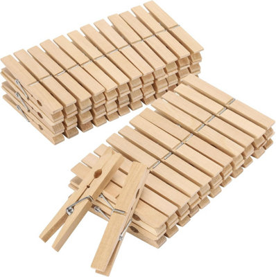 Magna Retail Bamboo Pegs Pack Of 100 Wooden Clothes Pegs For Washing Line 9.5Cm Wooden Peg Strong Laundry Washing Pegs from B&Q