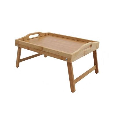 Magna Retail Bamboo Bed Tray Table With Handles & Foldable Legs Breakfast In Bed Desk Foldable Laptop Table Lap Tray from B&Q
