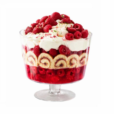 Magna Retail Footed Glass Trifle Bowl 2 Litre Large Gateaux Dessert Dish Stem Glass Serving Dish For DessertsSalads Or Fruit from B&Q