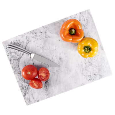 Magna Retail Natural White Marble Chopping Board Worktop Saver Large Chopping Boards For Kitchens Worktop Protector from B&Q