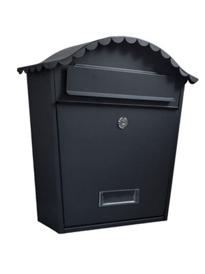 Magna Retail Outdoor Post Box In Matt Black With Keys Weatherproof Postbox For Outside Wall Lockable Letter Box from B&Q
