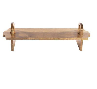 Magna Retail Acacia Wood Raised Serving Platter Cake Stand & Charcuterie Board Wooden Display Afternoon Tea Serving PlatterLarge from B&Q