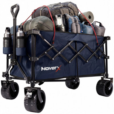 B&Q -  Folding Camping Trolley / Festival Wagon 200L / 150KgBlue Alloy Steel