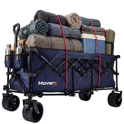 B&Q -  Folding Camping Trolley / Festival Wagon 300L / 180KgBlue Alloy Steel