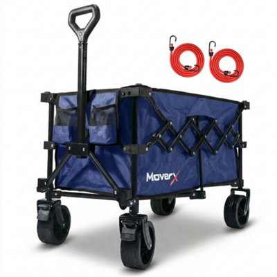 Moverx 120L Folding Camping Trolley Festival WagonBlue from B&Q