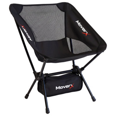Moverx Ultra Lightweight Low Camping Chair - Capacity 150Kg, Black - Black - Image 3
