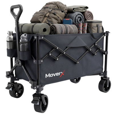 B&Q -  Folding Camping Trolley / Festival Wagon 120L / 100KgBlack Alloy Steel