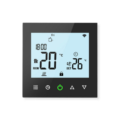 B&Q Ihelios Smart Thermostat Zigbee Underfloor Ceiling Heating Google Alexa Lcd Ihelios Smart Zigbee Thermostat Black Ih210