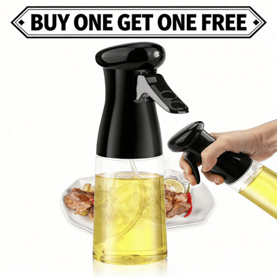 2 Piece 200Ml Black Olive Oil Sprayer And Dispenser For Cooking And Salad
